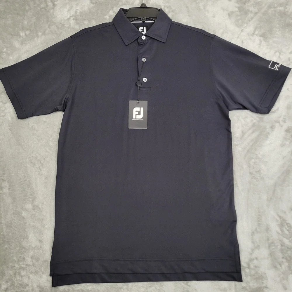 FootJoy Golf Polo Shirt Mens Black Small Performance Short Sleeve Logo (NWT)